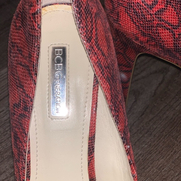 BCB Generation Red Snake Pattern Heels, Party Shoe, Pointy Toe, Stilettos Heels - Picture 7 of 7